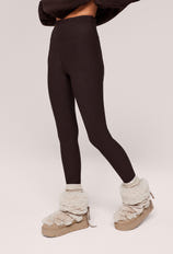 Winter Everyday Fleece-Lined Leggings - Espresso Brown