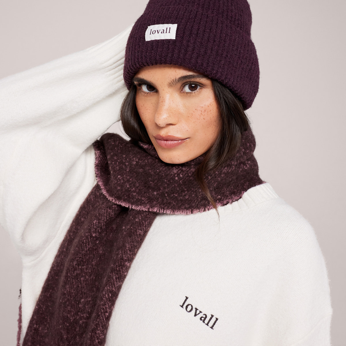 Knitted Hat - Wine