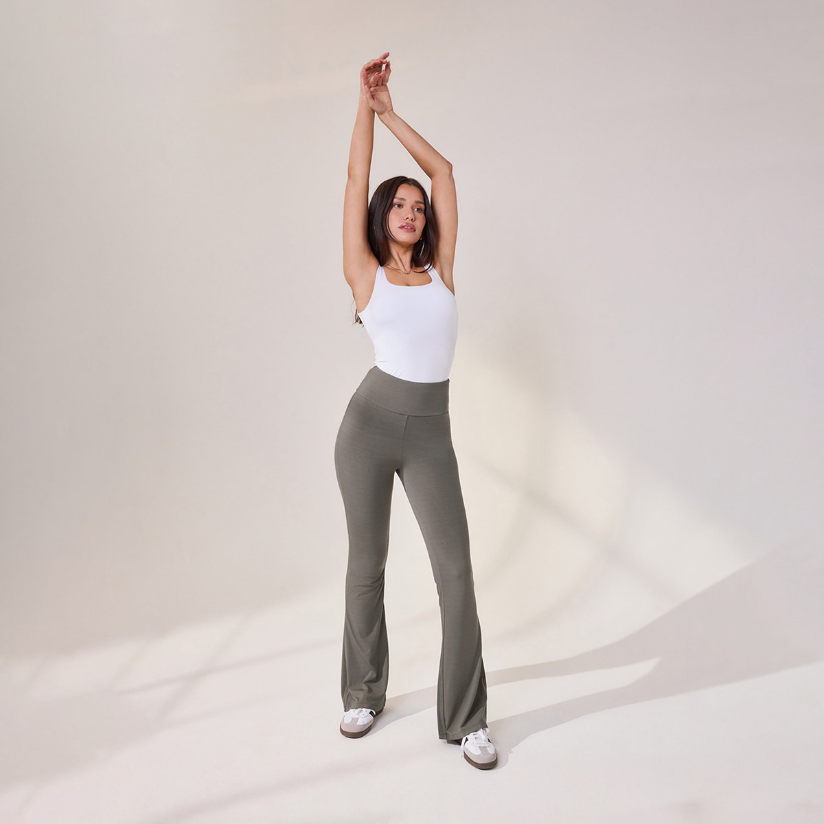 Lightweight Flare Leggings - Slate Green