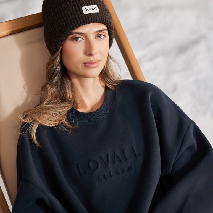 Heavyweight Oversized Sweatshirt Embossed - Vintage Navy