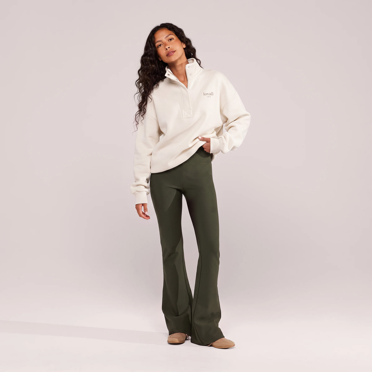 Winter Flare Leggings - Deep Olive