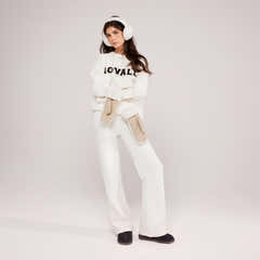 Varsity Knit Oversized Jumper - Off White