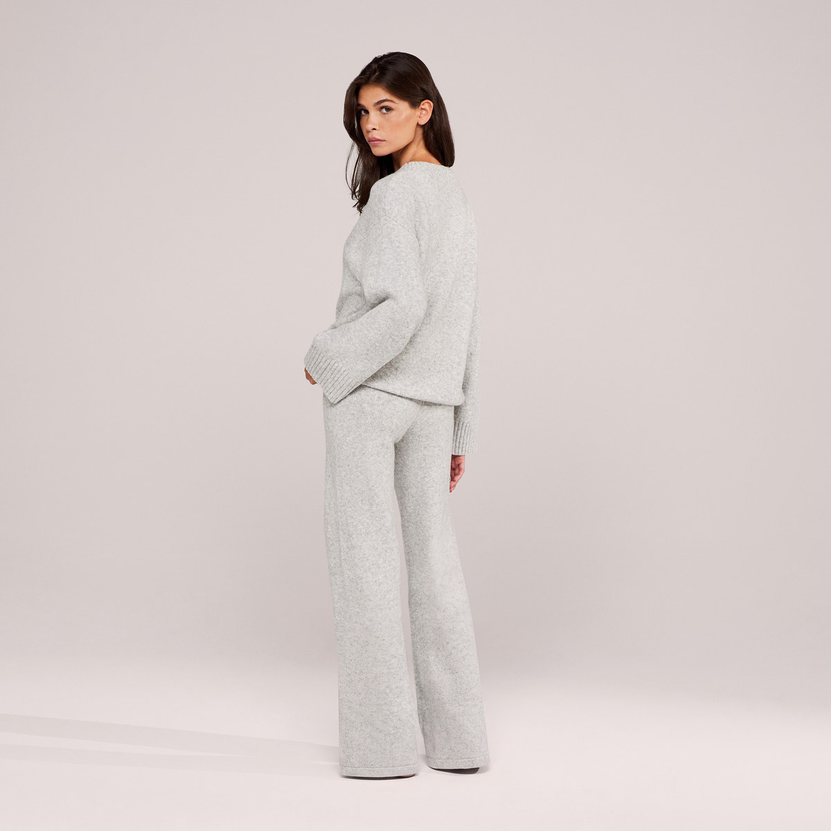 Lovall Knit Oversized Jumper - Light Grey