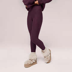 Winter Everyday Fleece-Lined Leggings - Wine