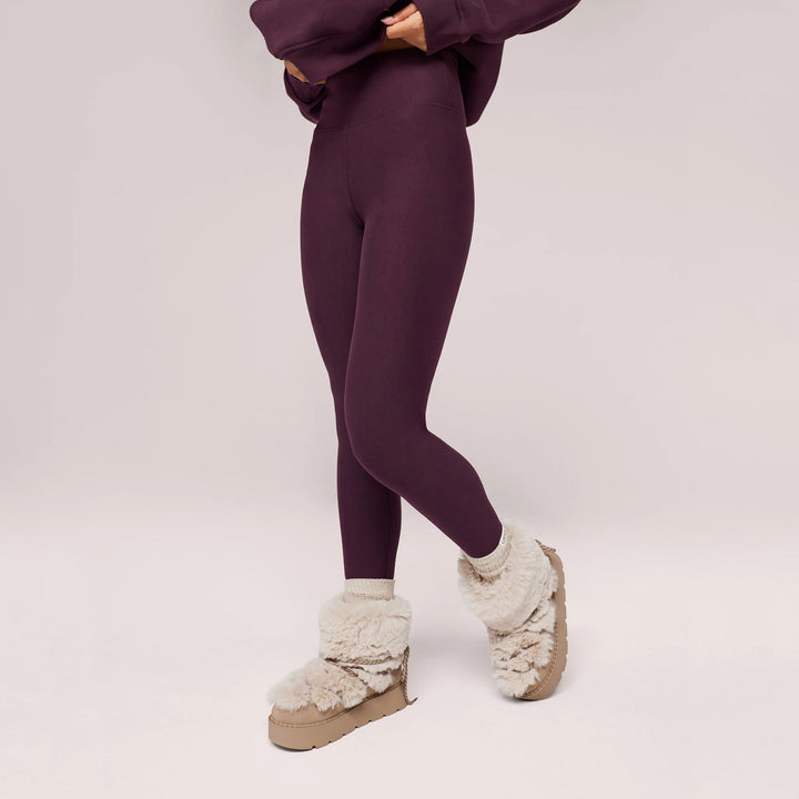 Winter Everyday Fleece-Lined Leggings - Wine