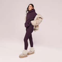 Winter Everyday Fleece-Lined Leggings - Wine