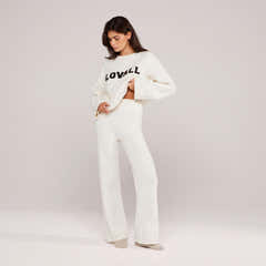 Varsity Knit Oversized Jumper - Off White