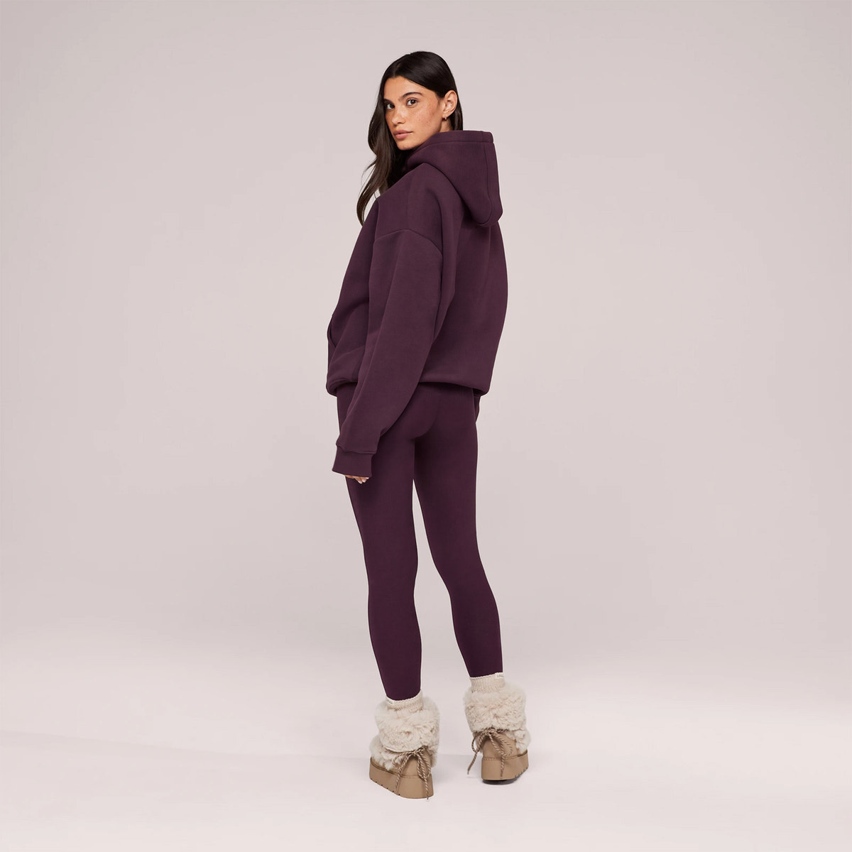 Winter Everyday Fleece-Lined Leggings - Wine