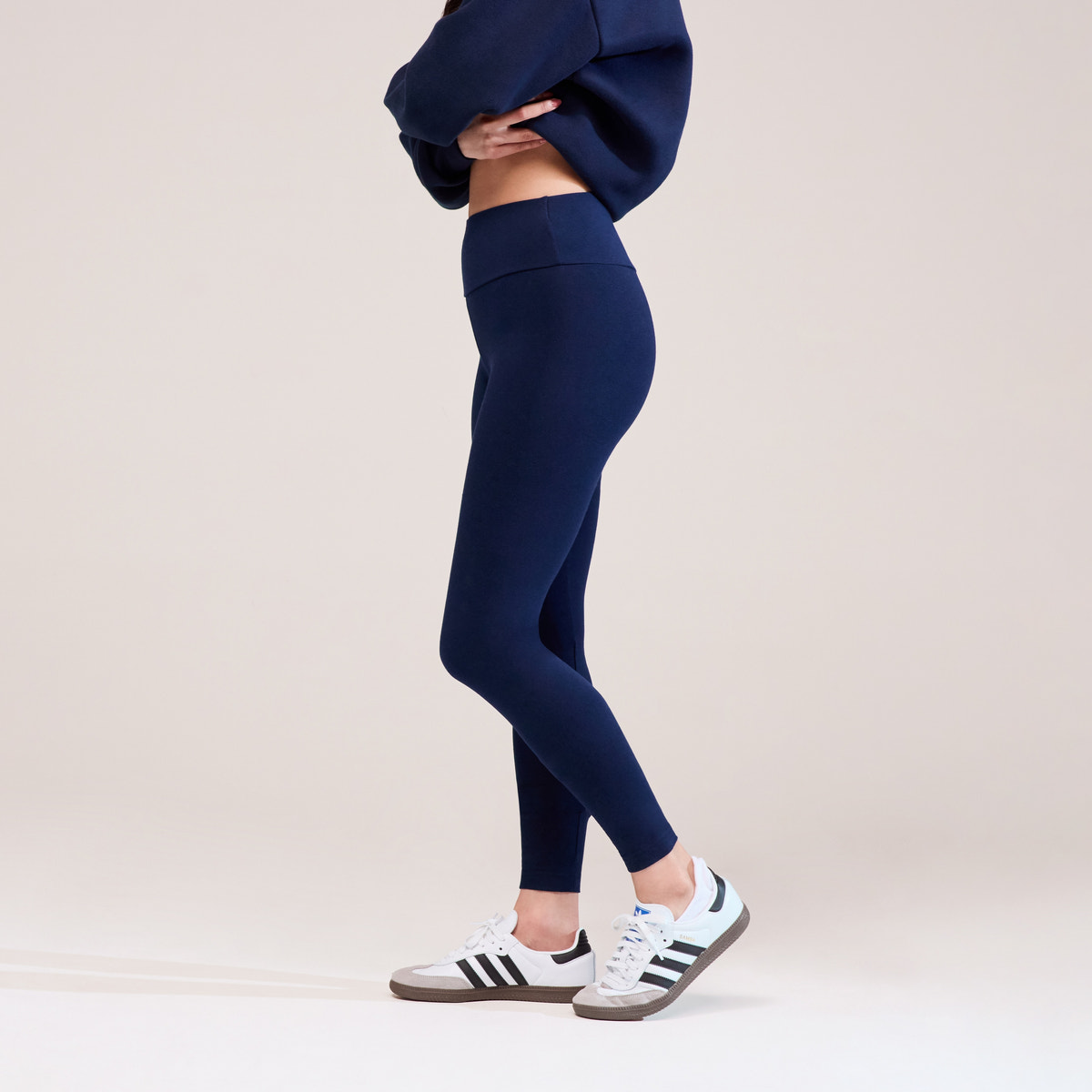 Everyday High Waisted Leggings - Navy Blue
