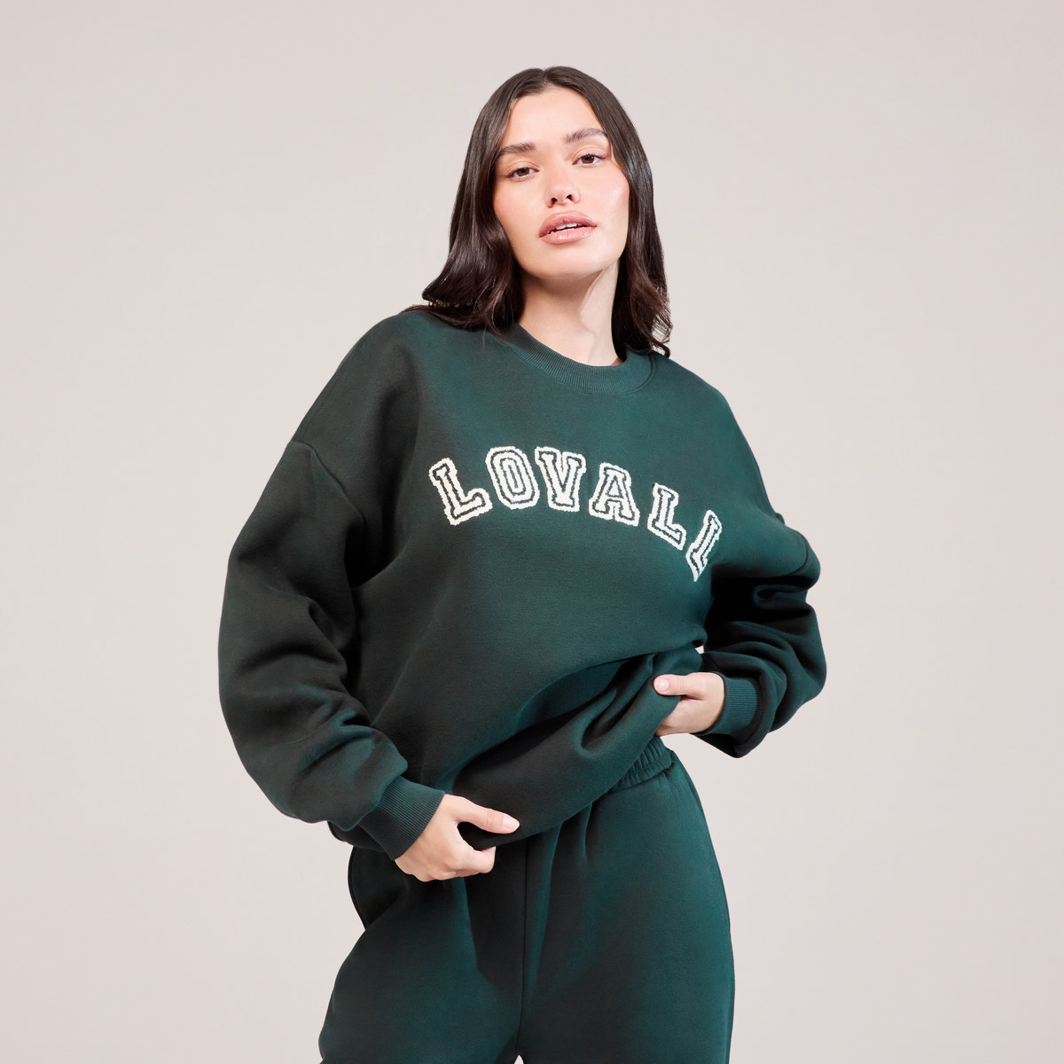 Heavyweight Oversized Sweatshirt Campus - Pine