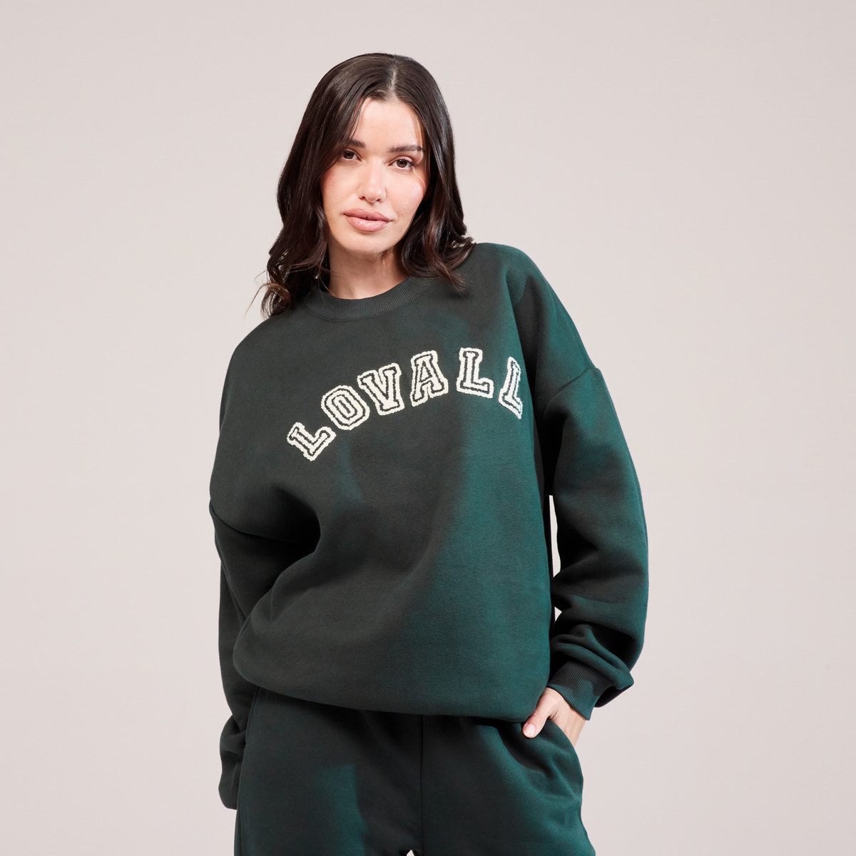 Heavyweight Oversized Sweatshirt Campus - Pine