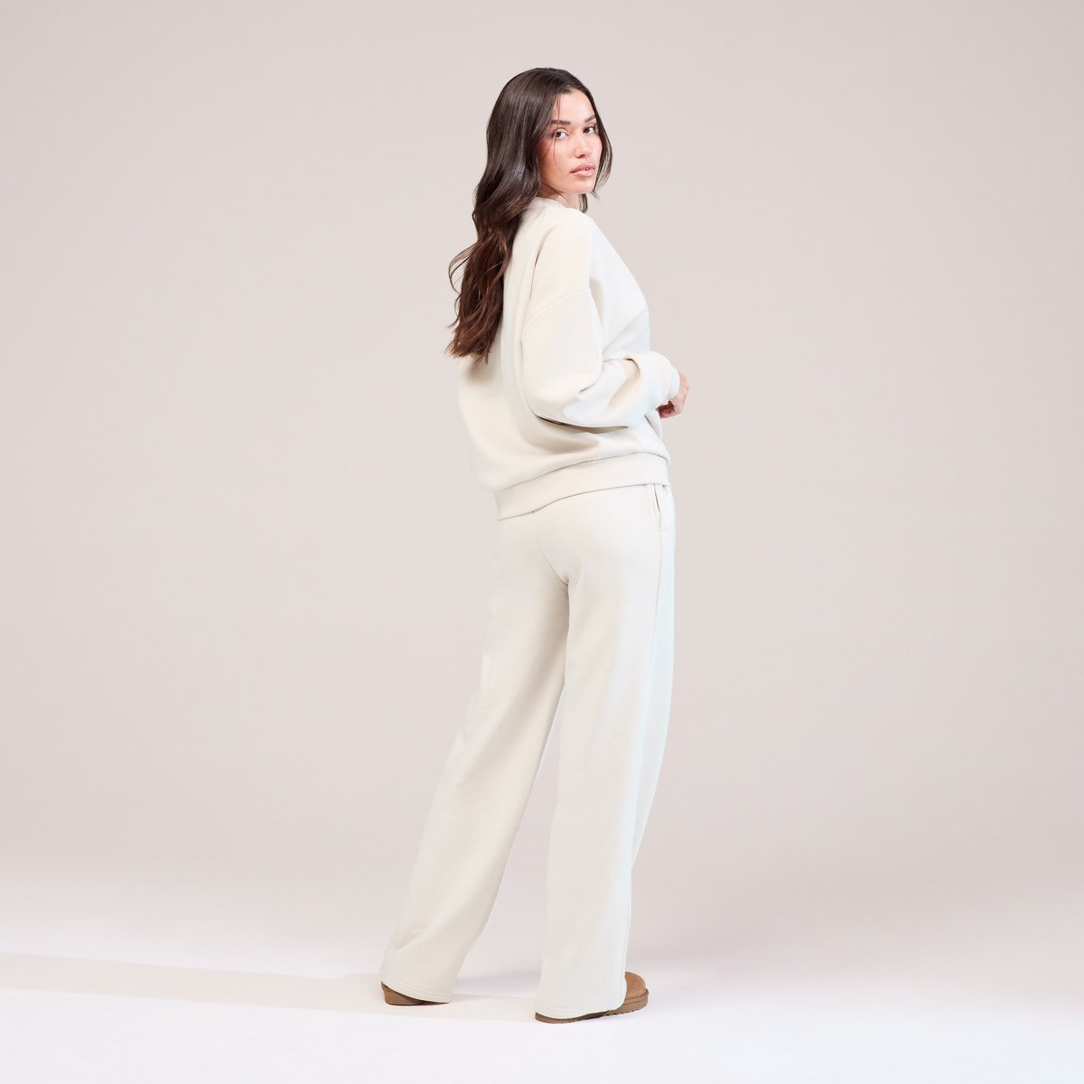 Organic Oversized Sweatshirt Lovall Script - Ecru