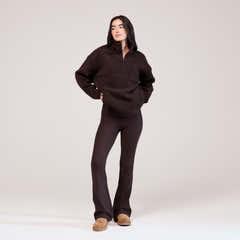 Borg 1/4 Zip Fleece - Espresso Brown