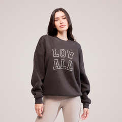 Heavyweight Oversized Sweatshirt Varsity - Black Coffee