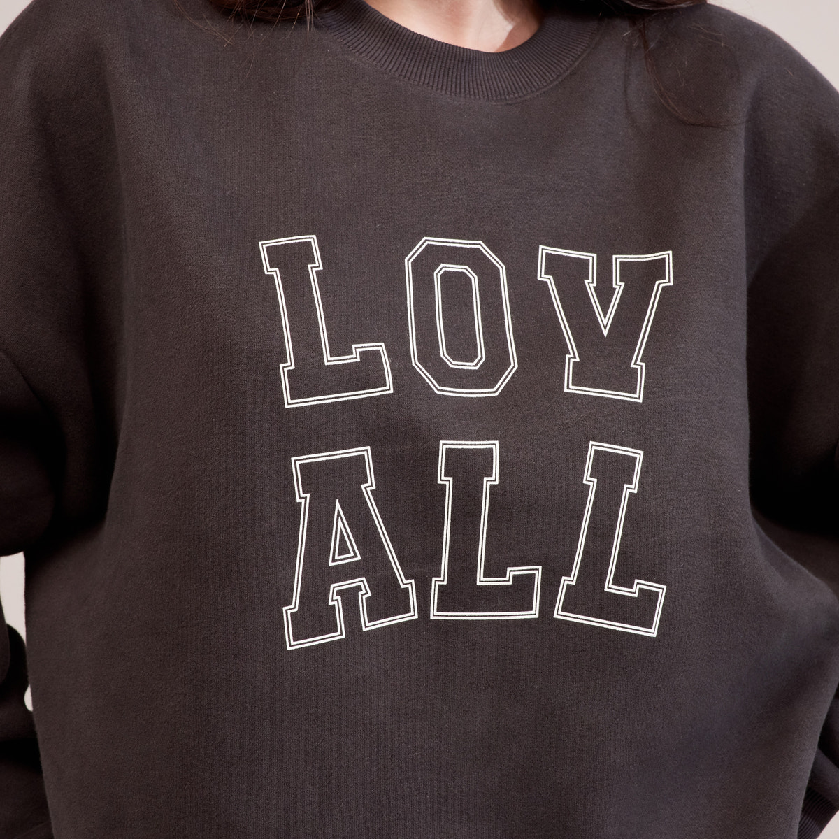 Heavyweight Oversized Sweatshirt Varsity - Black Coffee