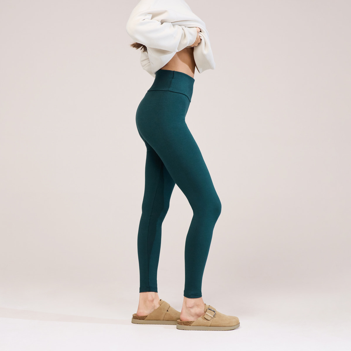 Everyday High Waisted Leggings - Forest Green