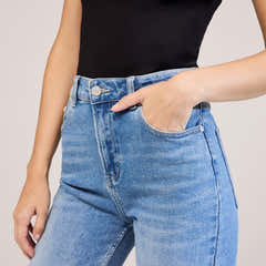Straight Jeans - Mid Blue