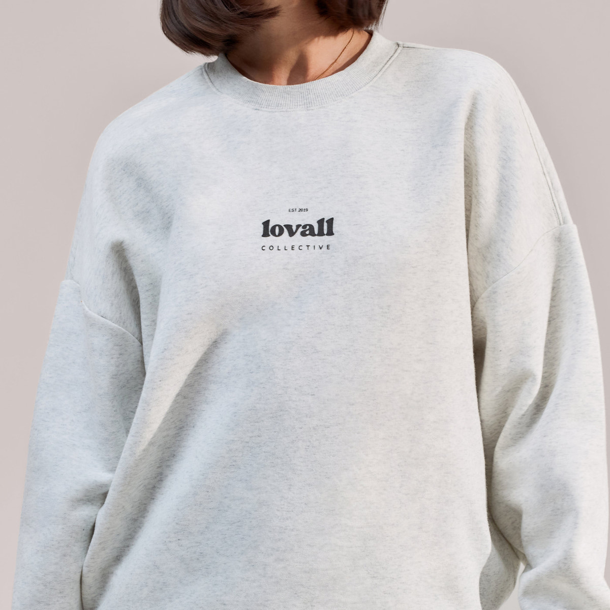 Organic Oversized Sweatshirt Collective - Light Grey Marl