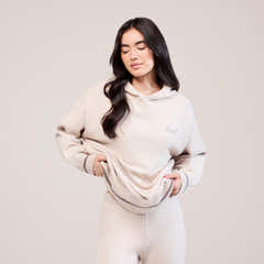 Soft Knit Hooded Jumper - Beige