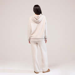 Soft Knit Wide Leg Trousers - Beige