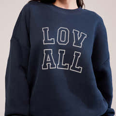 Heavyweight Oversized Sweatshirt Varsity - Vintage Navy