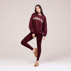 Heavyweight Oversized Sweatshirt Campus - Burgundy