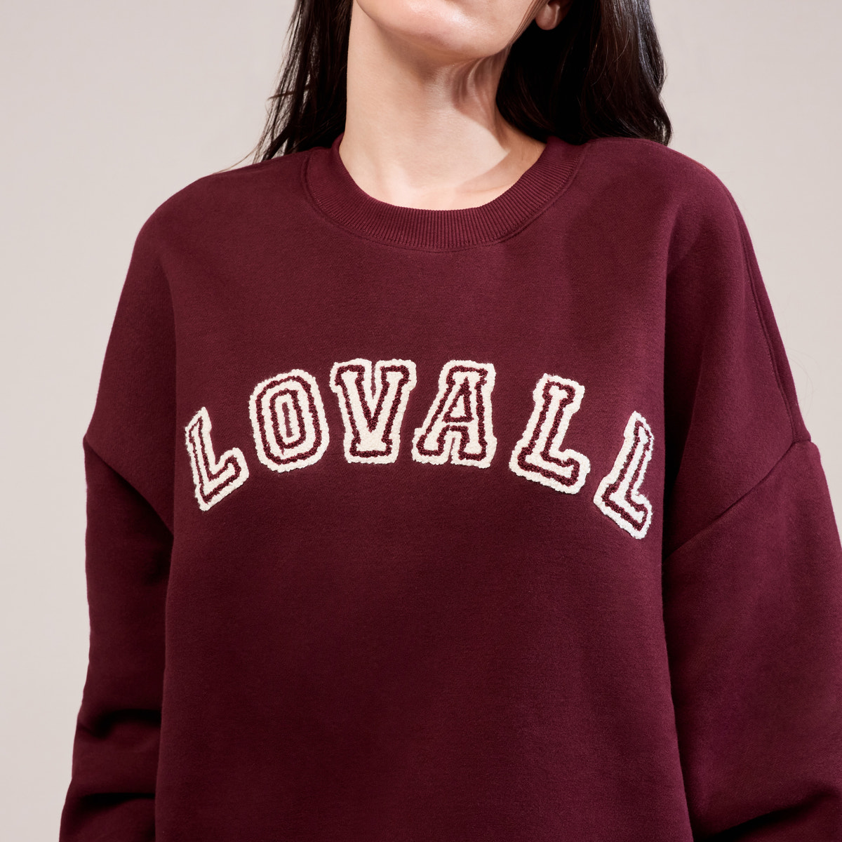 Heavyweight Oversized Sweatshirt Campus - Burgundy