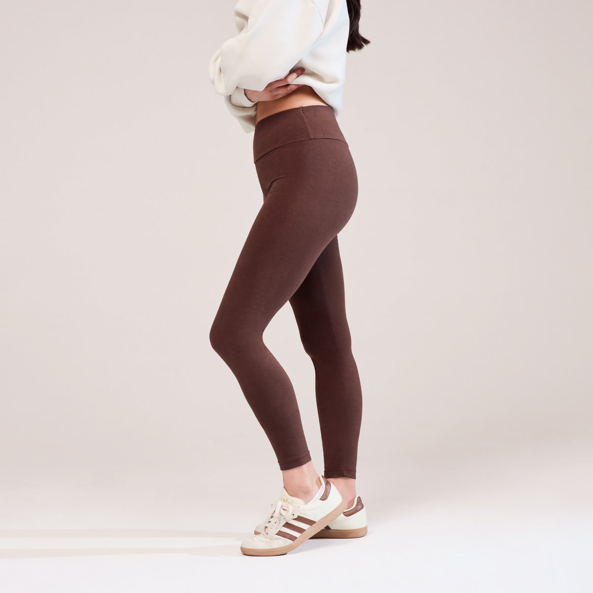 Everyday High Waisted Leggings - Chocolate Brown