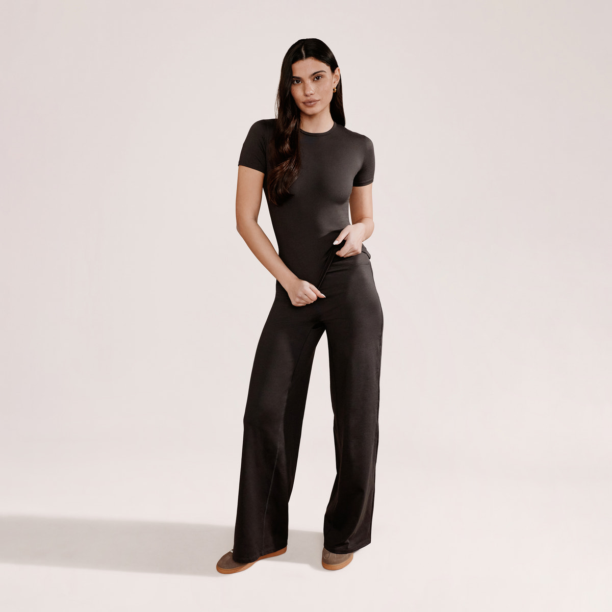 Ultimate Everyday Wide leg Trouser- Black Coffee