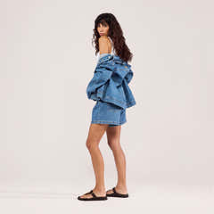 Stretch Denim Jacket - Mid Blue