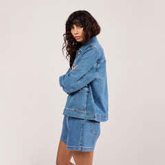 Stretch Denim Jacket - Mid Blue