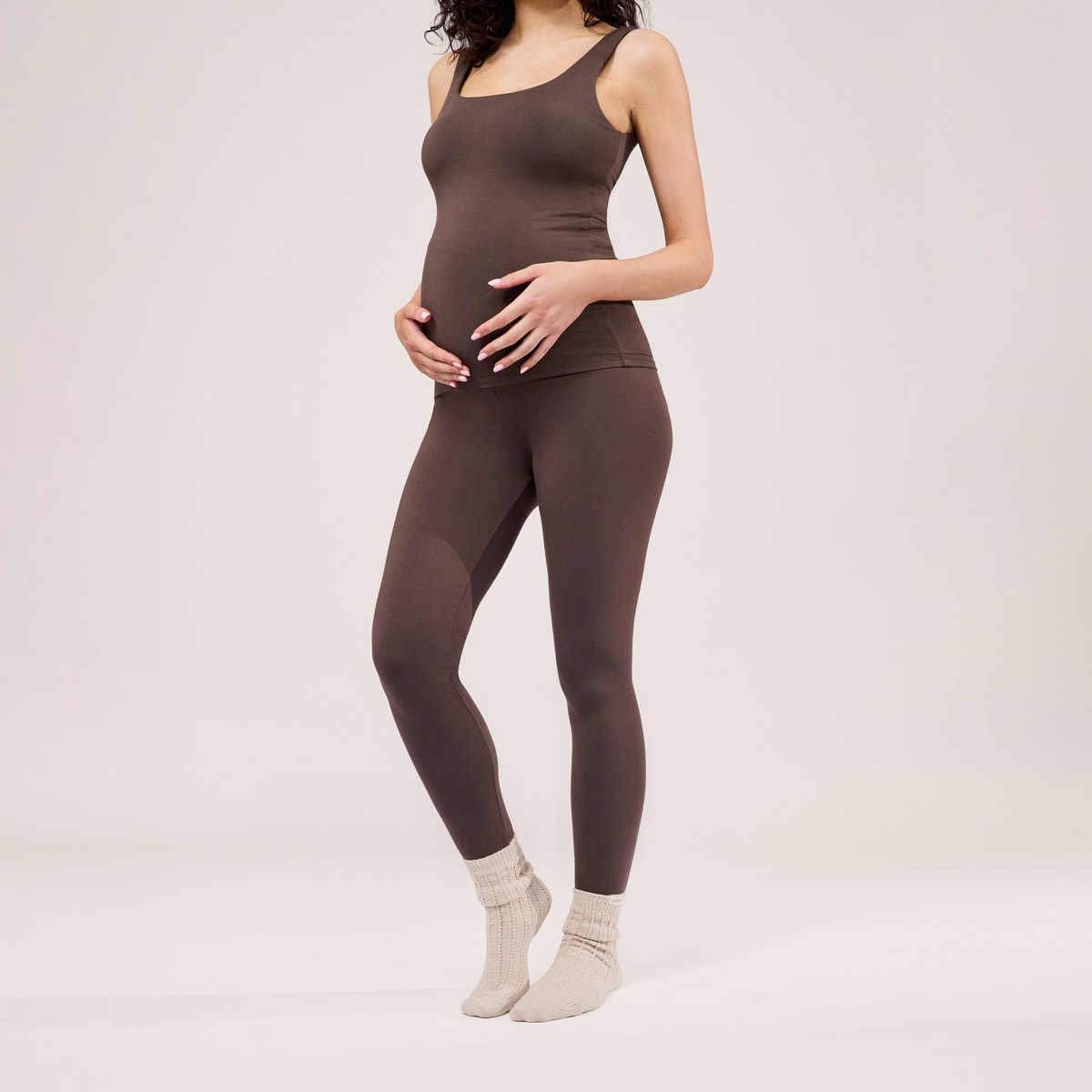 Maternity Lightweight Tank Top - Espresso Brown