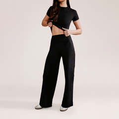 Ultimate Everyday Wide leg Trouser- Black