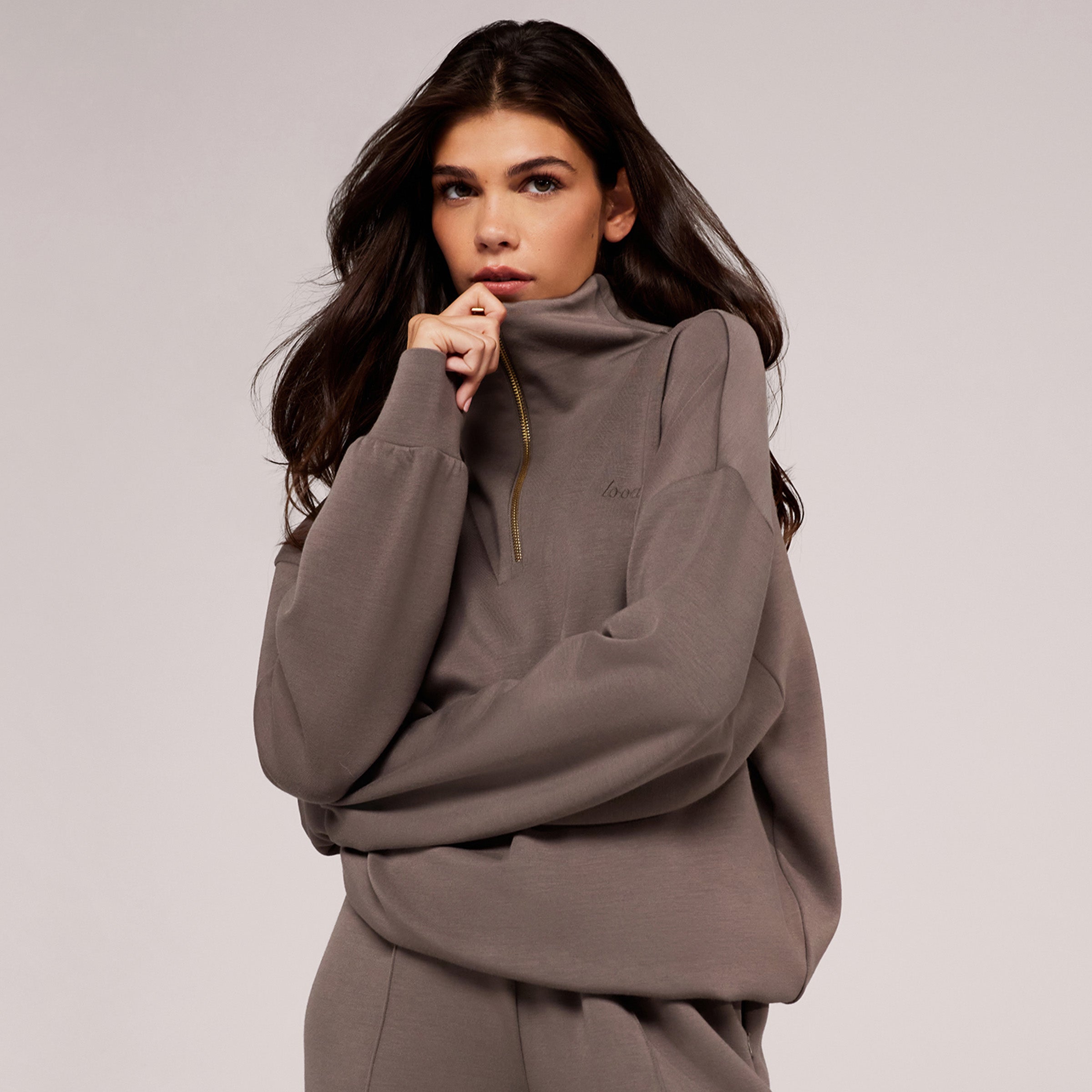 Ultimate Soft 1/4 Zip Sweatshirt - Mocha