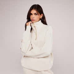 Ultimate Soft 1/4 Zip Sweatshirt - Ecru