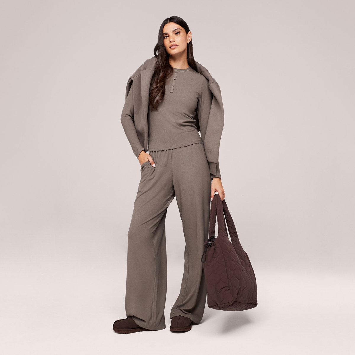 Soft Rib Lounge Top - Mocha