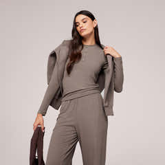 Soft Rib Lounge Top - Mocha