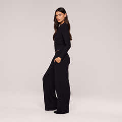 Soft Rib Lounge Top - Black