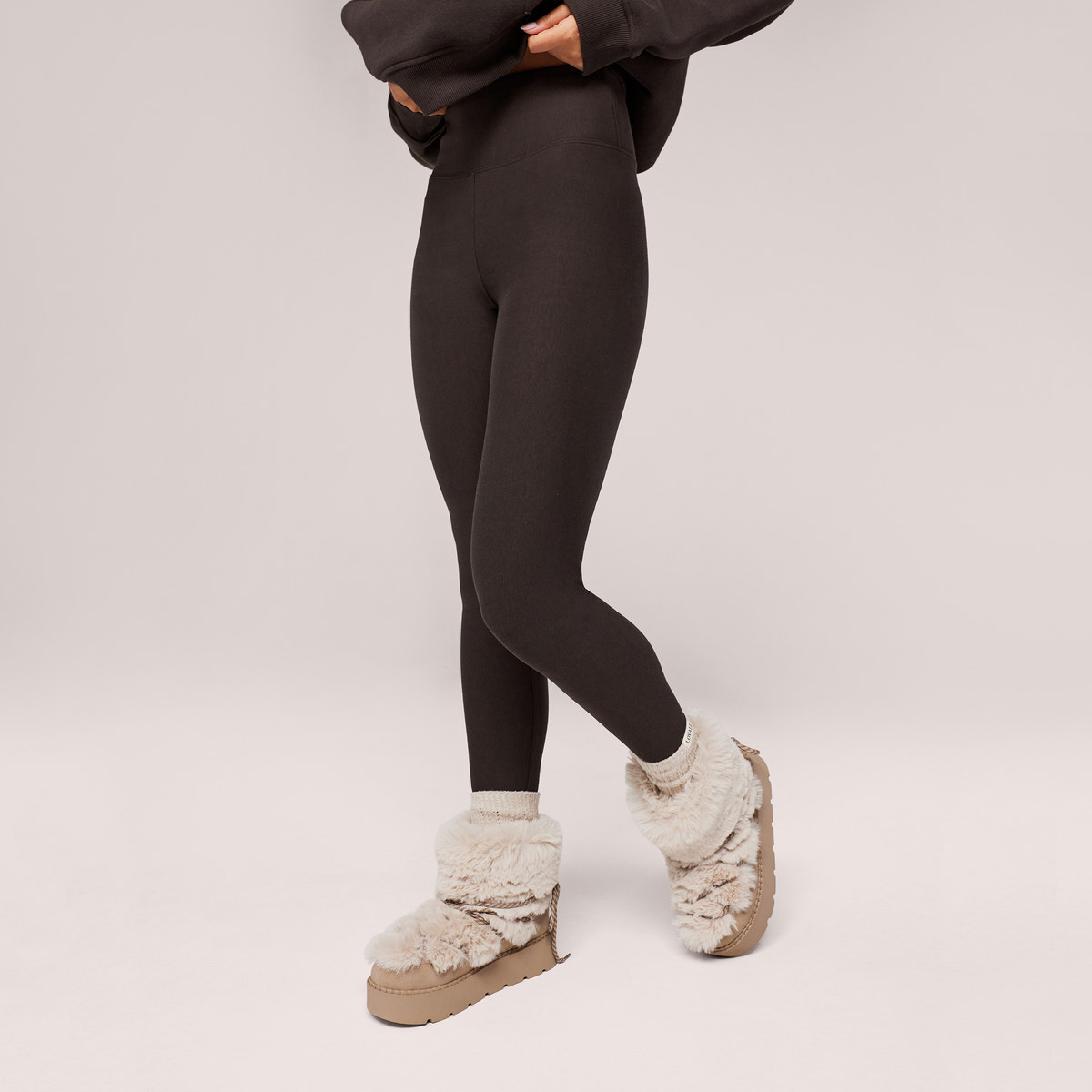 Winter Everyday Fleece-Lined Leggings - Black Coffee