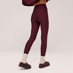 Winter Everyday Fleece-Lined Leggings - Burgundy