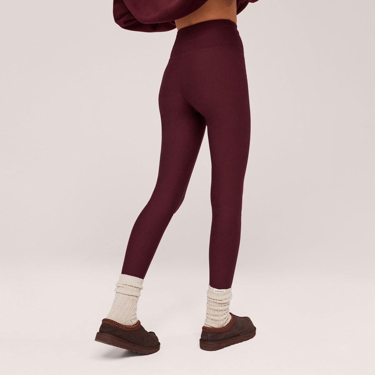 Winter Everyday Fleece-Lined Leggings - Burgundy