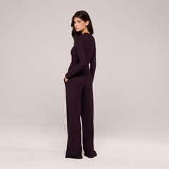 Soft Rib Lounge Top - Wine
