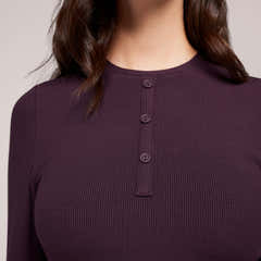 Soft Rib Lounge Top - Wine