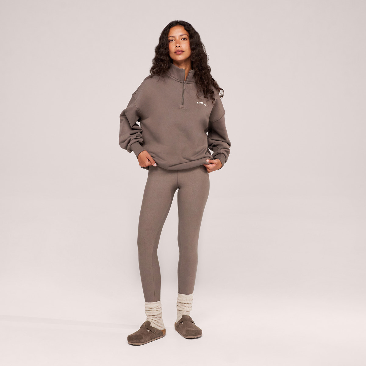 Winter Everyday Fleece-Lined Leggings- Mocha