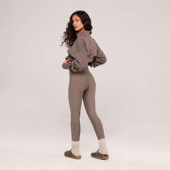 Winter Everyday Fleece-Lined Leggings- Mocha
