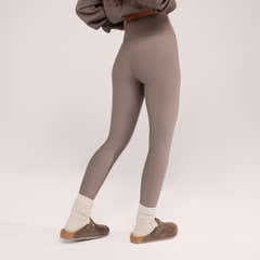 Winter Everyday Fleece-Lined Leggings- Mocha