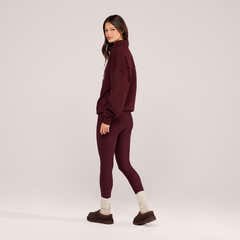 Loopback Varsity 1/4 Zip Sweatshirt - Burgundy