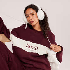 Heavyweight Oversized Sweatshirt Colour Block - Burgundy