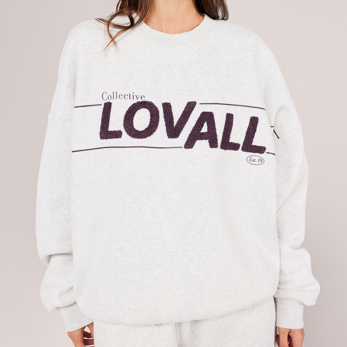 Heavyweight Oversized Sweatshirt Collective - Light Grey Marl