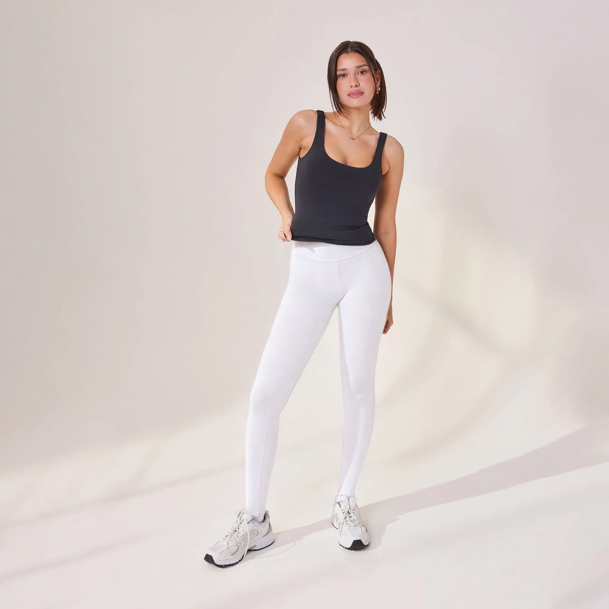 Lightweight Everyday High Waisted Leggings - White
